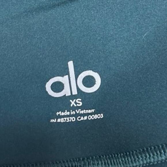 Alo Blue Pull On Mid Rise Yoga Workout Running Athletic Leggings Pants Size XS - Picture 5 of 5